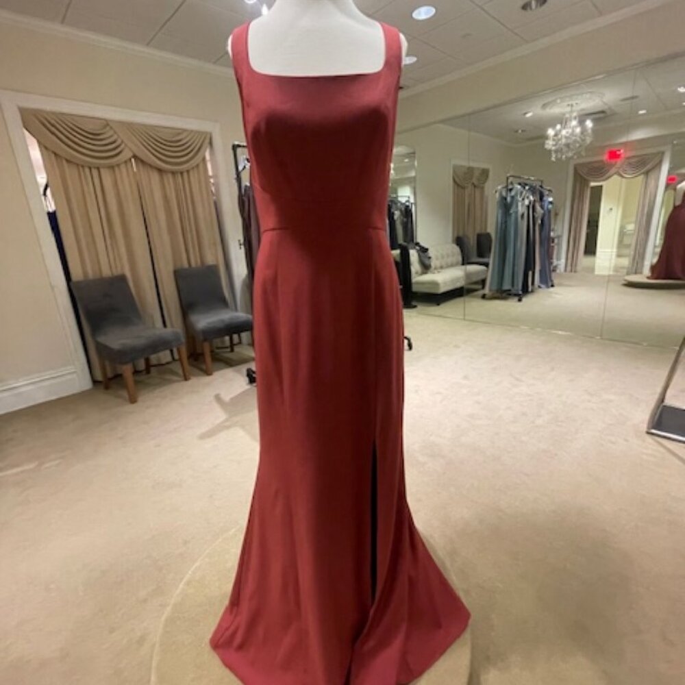 Amsale Bridesmaid Dress Style GB108P/James Color Cayenne